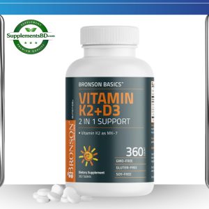 Bronson Vitamins Vitamin K2 + D3 (5,000 IU – 125 mcg) – (360 Capsules)