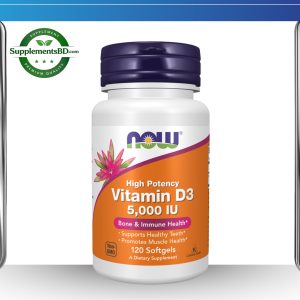 Now Vitamin D3 (5,000 IU) High Potency – (120 softgels)