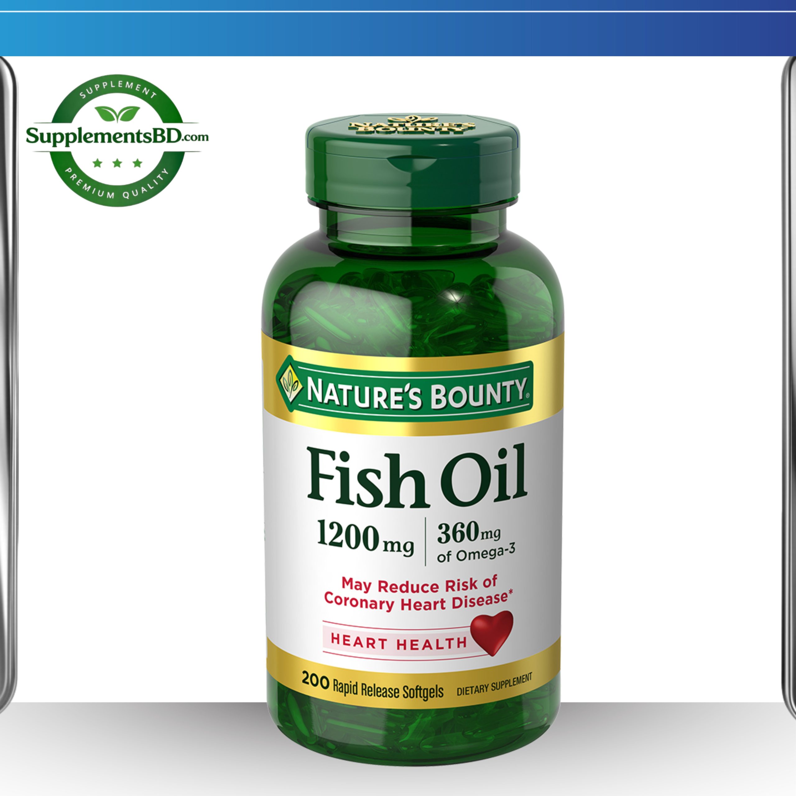 Nature’s Bounty Fish Oil Omega-3 1200mg + 360mg (200 Softgels)