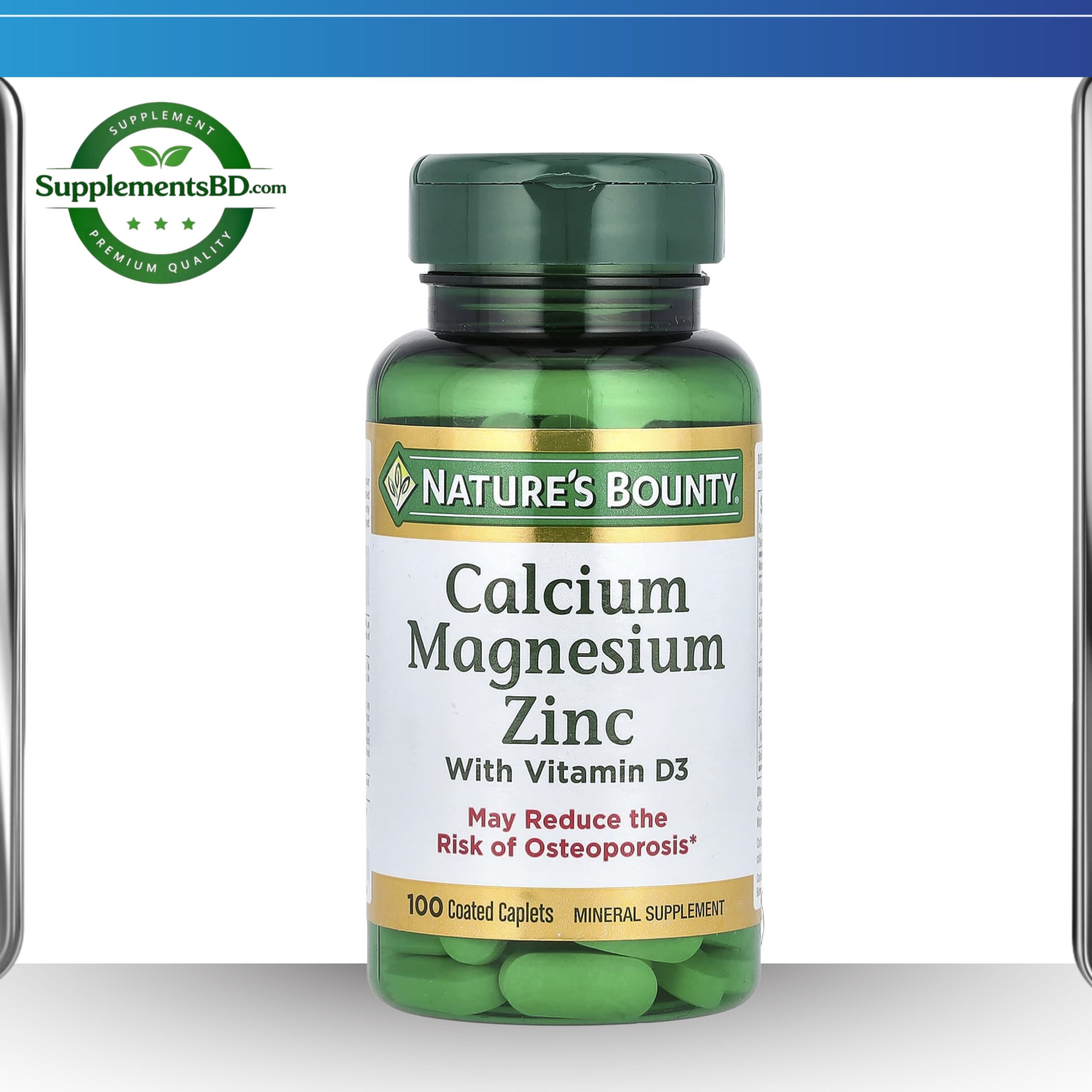 Nature’s Bounty Calcium Magnesium Zinc with Vitamin D3 – 100 Caplets