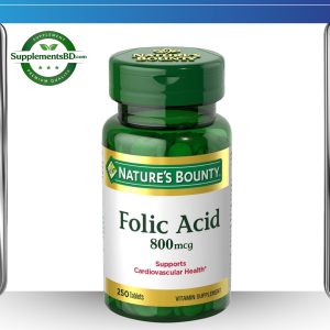 Nature’s Bounty Folic Acid (800 mcg) – (250 Tablets)