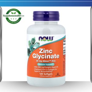 Now Foods Zinc Glycinate 30mg (Albion® Zinc) – (120 Softgels)