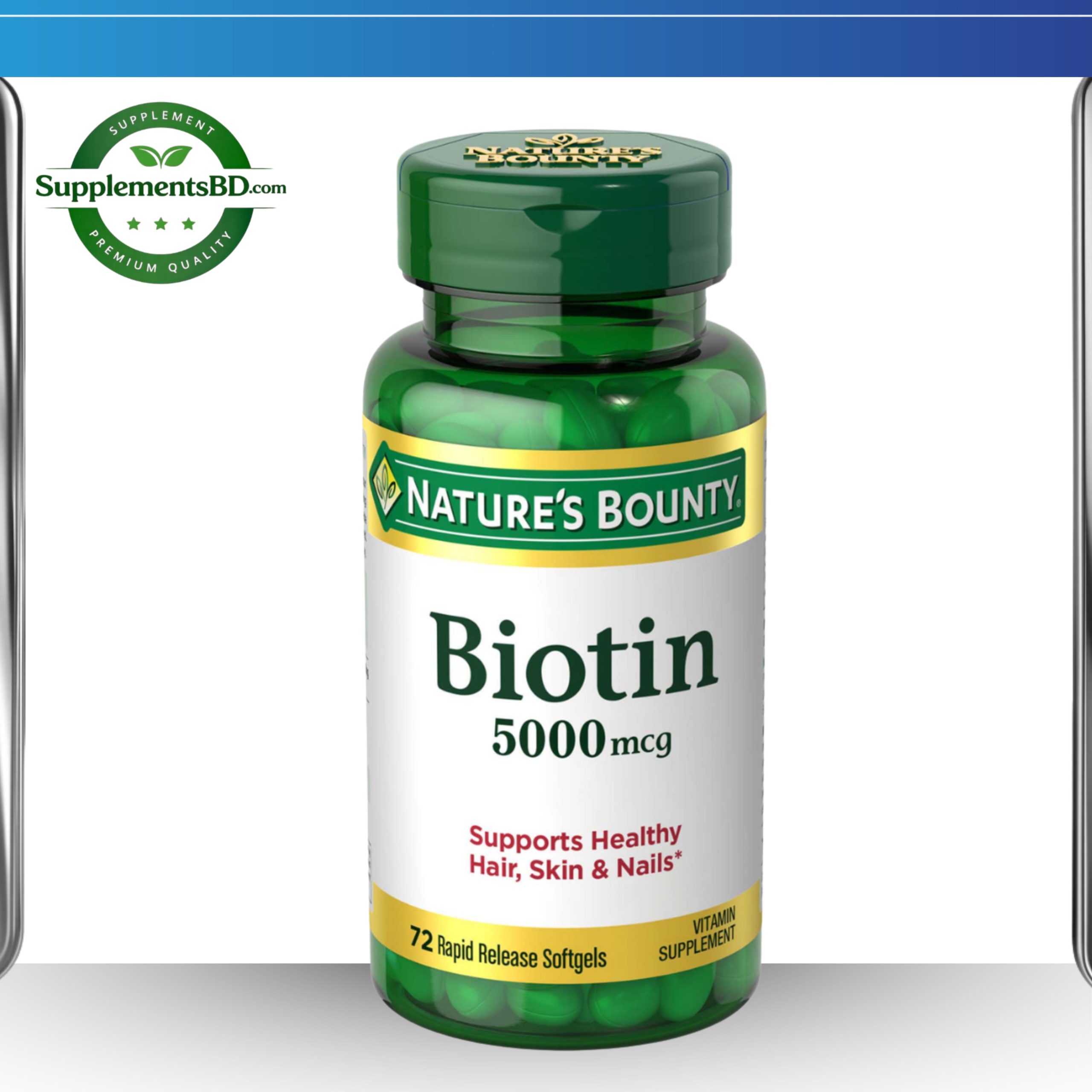 Nature’s Bounty Biotin (5,000 mcg) – 72 Softgels