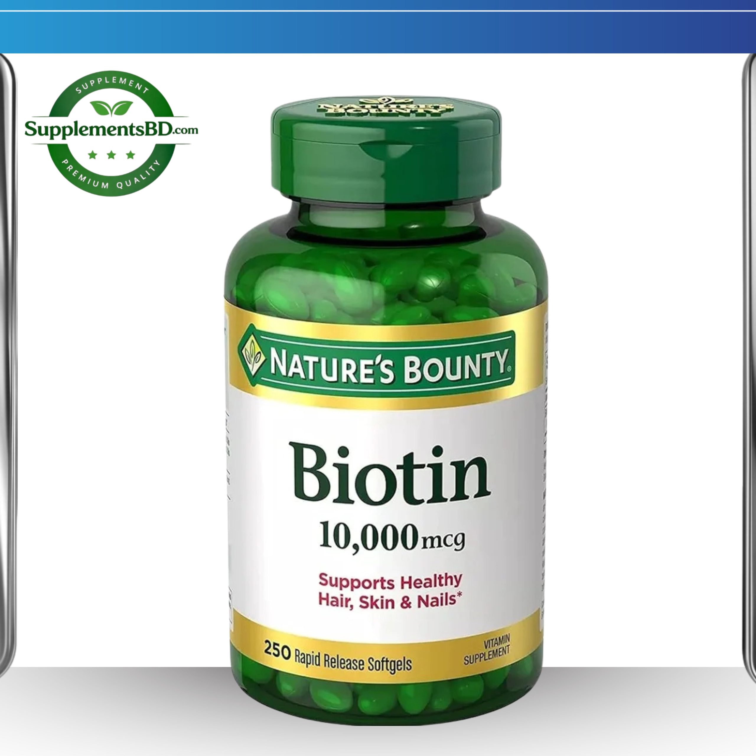 Nature’s Bounty Biotin (10,000 mcg) – (250 Softgels)