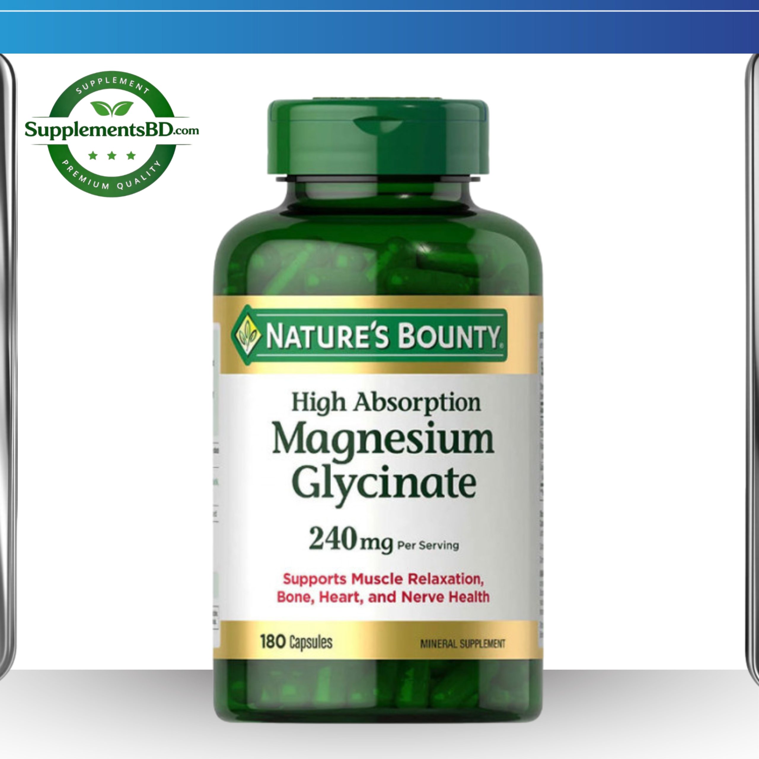 Nature's Bounty Magnesium Glycinate 240 Mg- (180 Capsules)