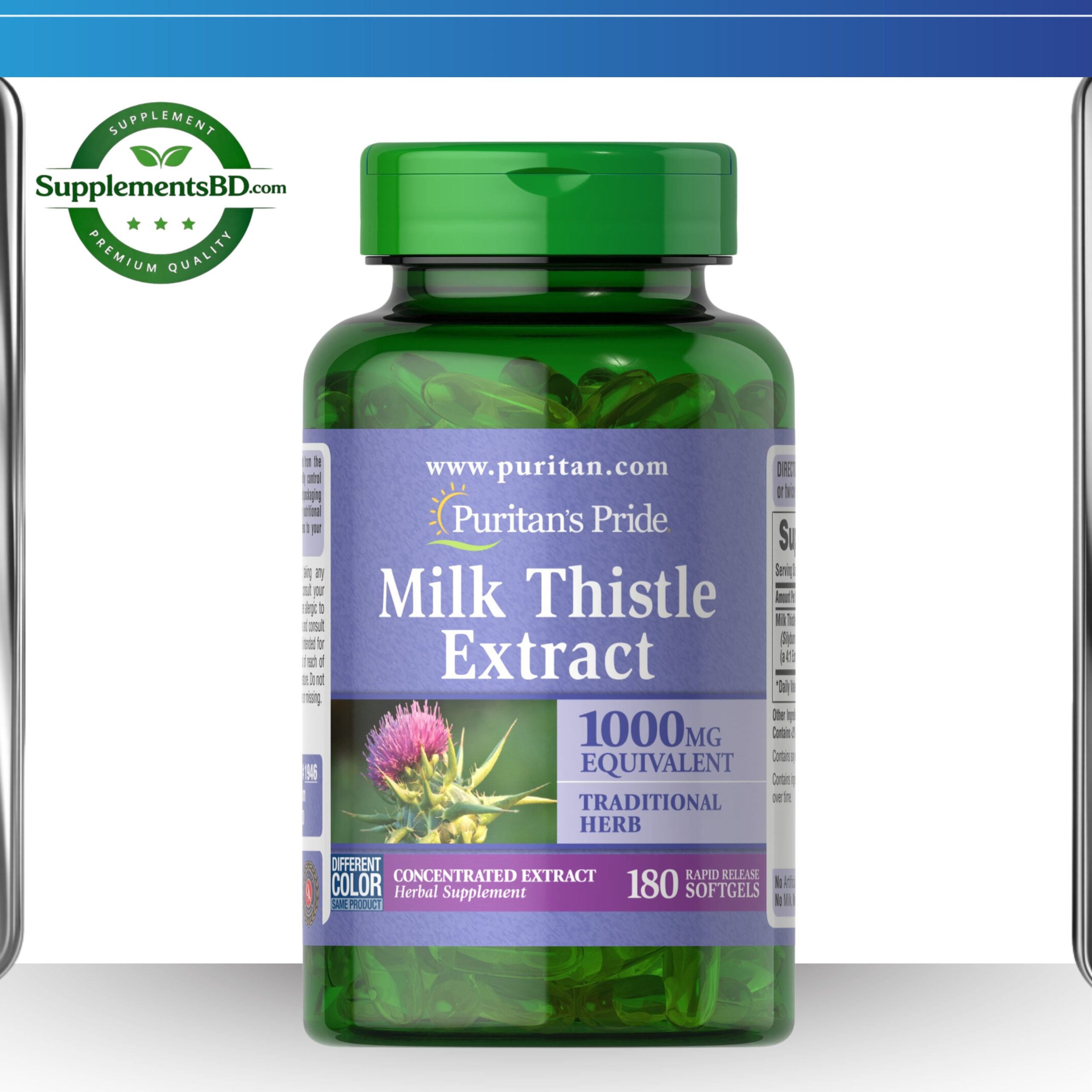 Puritan's Pride Milk Thistle 250MG-(180 Softgels)