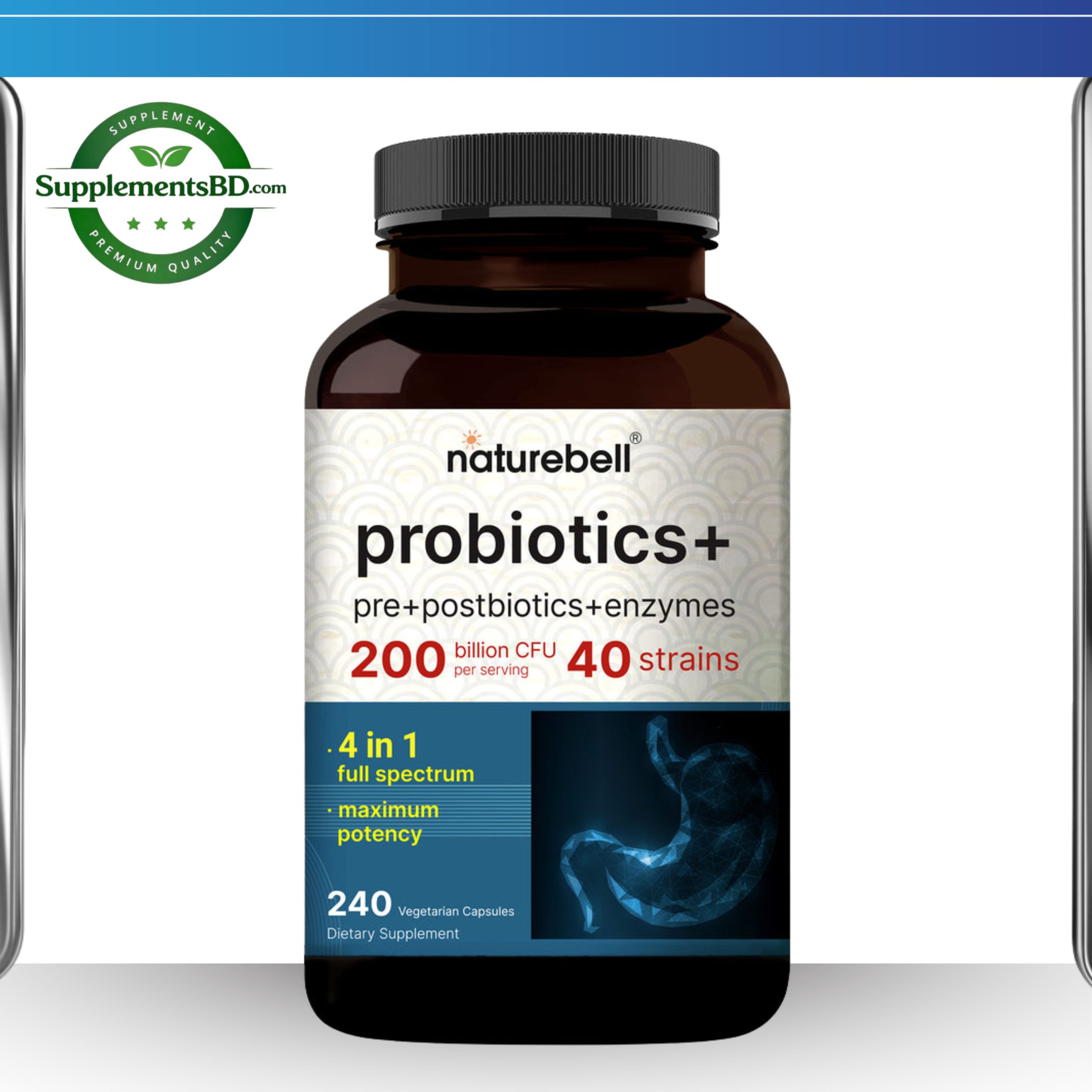 NatureBell 200 Billion CFU Per Serving – (240 Veggie Capsules)