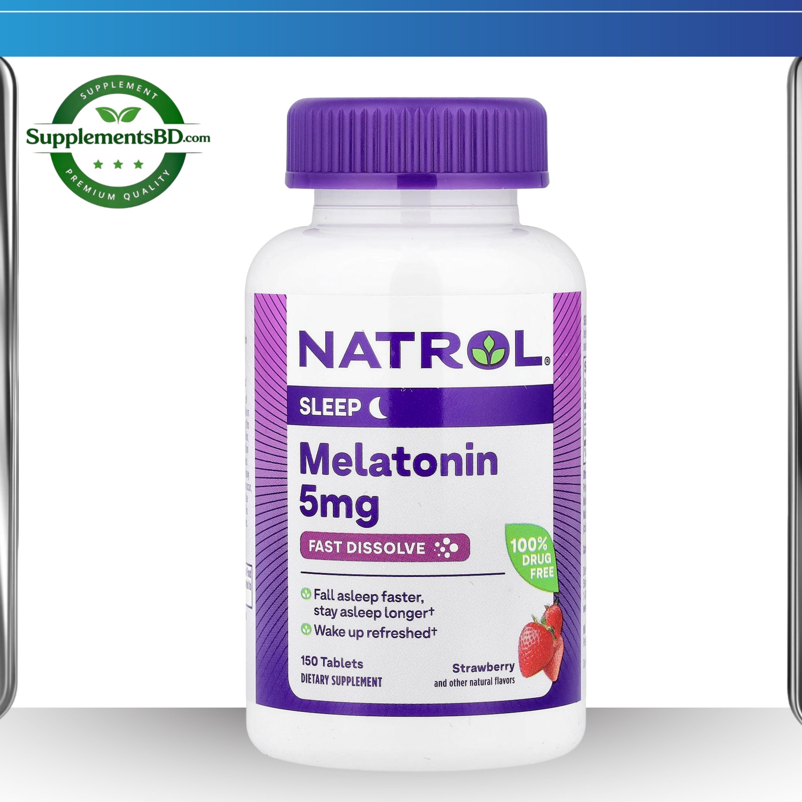 Natrol Melatonin, Fast Dissolve, Strawberry, 5 mg-(150 Tablets)