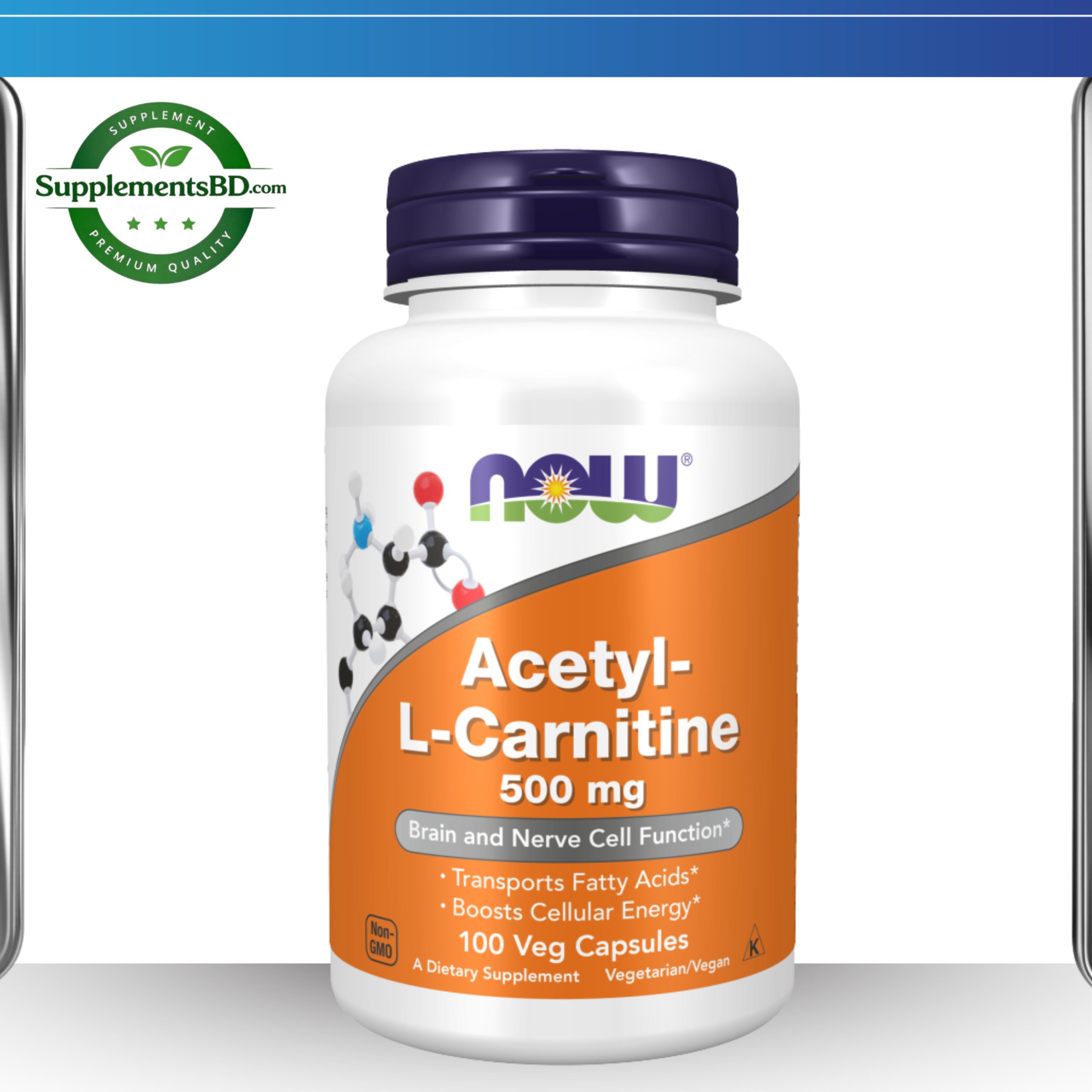 NOW Foods Acetyl-L-Carnitine 500 mg – (100 Veg Capsules)