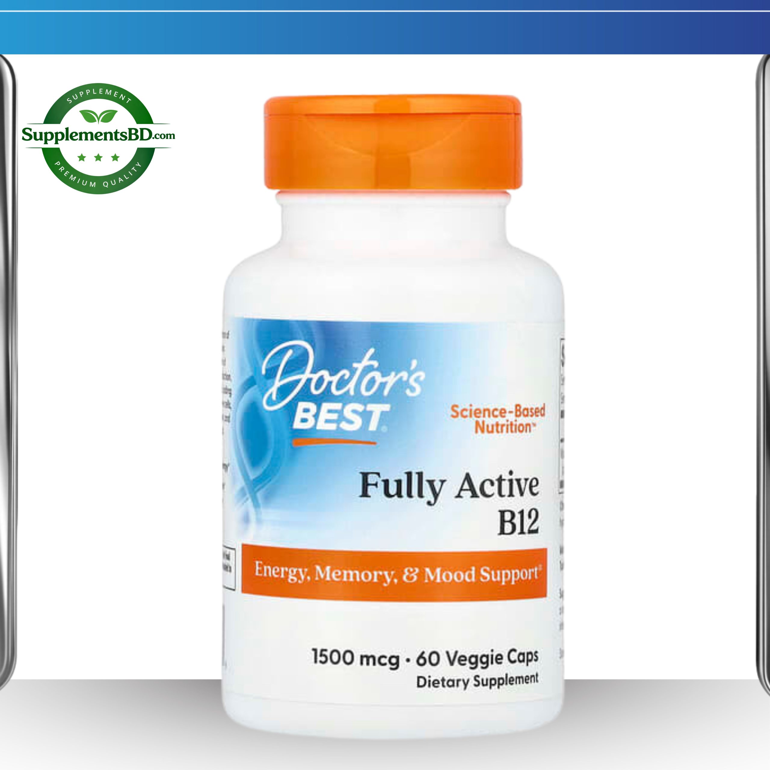 Doctor's Best, Fully Active B12, 1,500 mcg-(60 Veggie Caps)