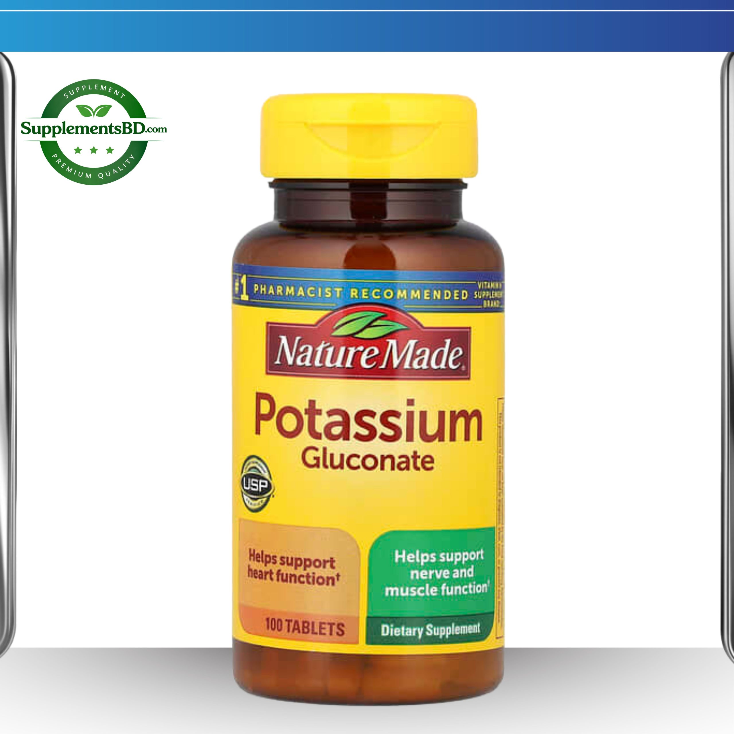Nature Made Potassium Gluconate 90mg -(100 Tablets)