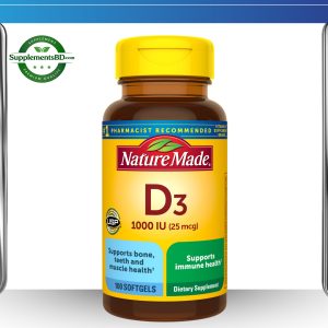Nature Made Vitamin D3 1000 IU (25 mcg) – (100 Softgels)