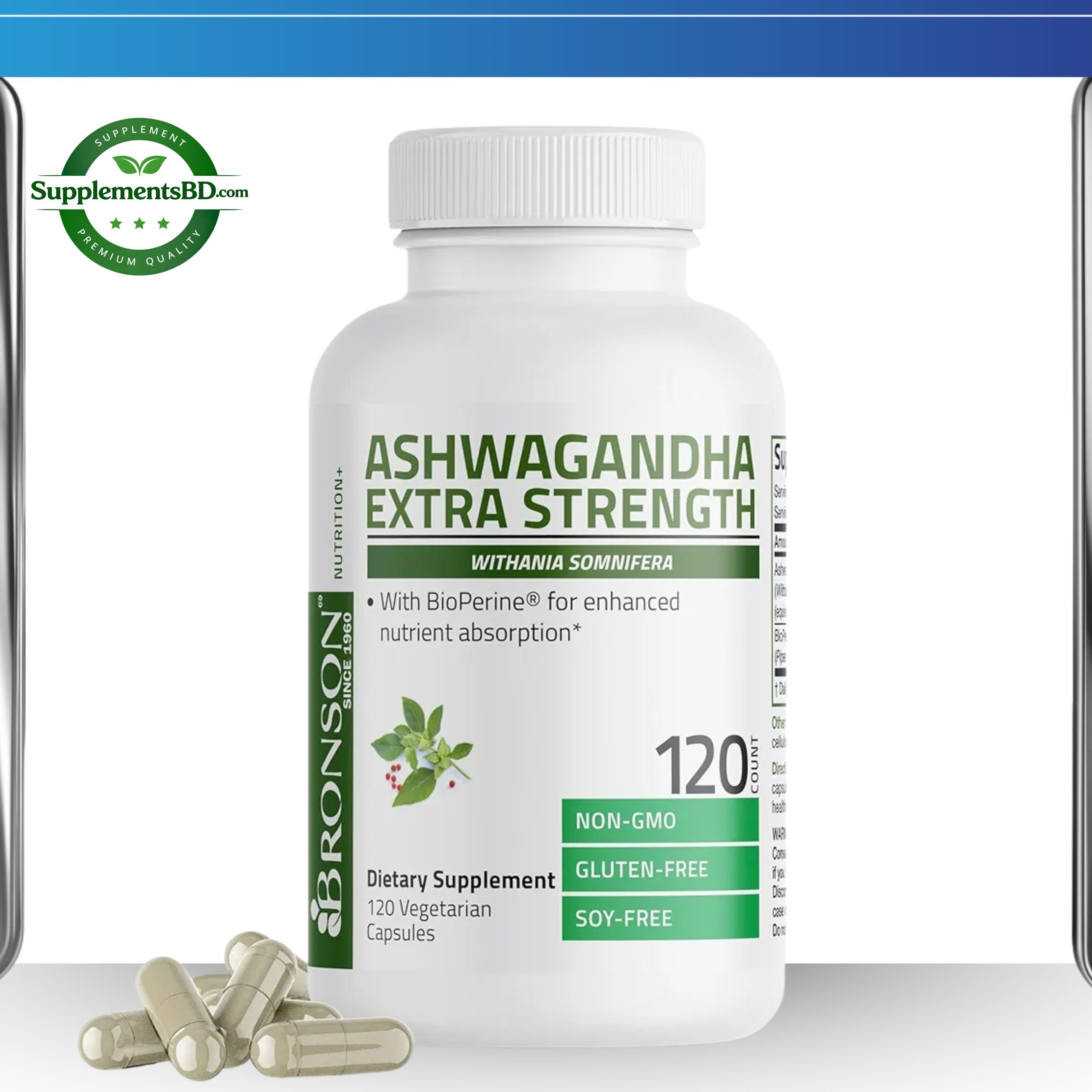 Bronson Ashwagandha Extra Strength – (120 Veg. Capsules)