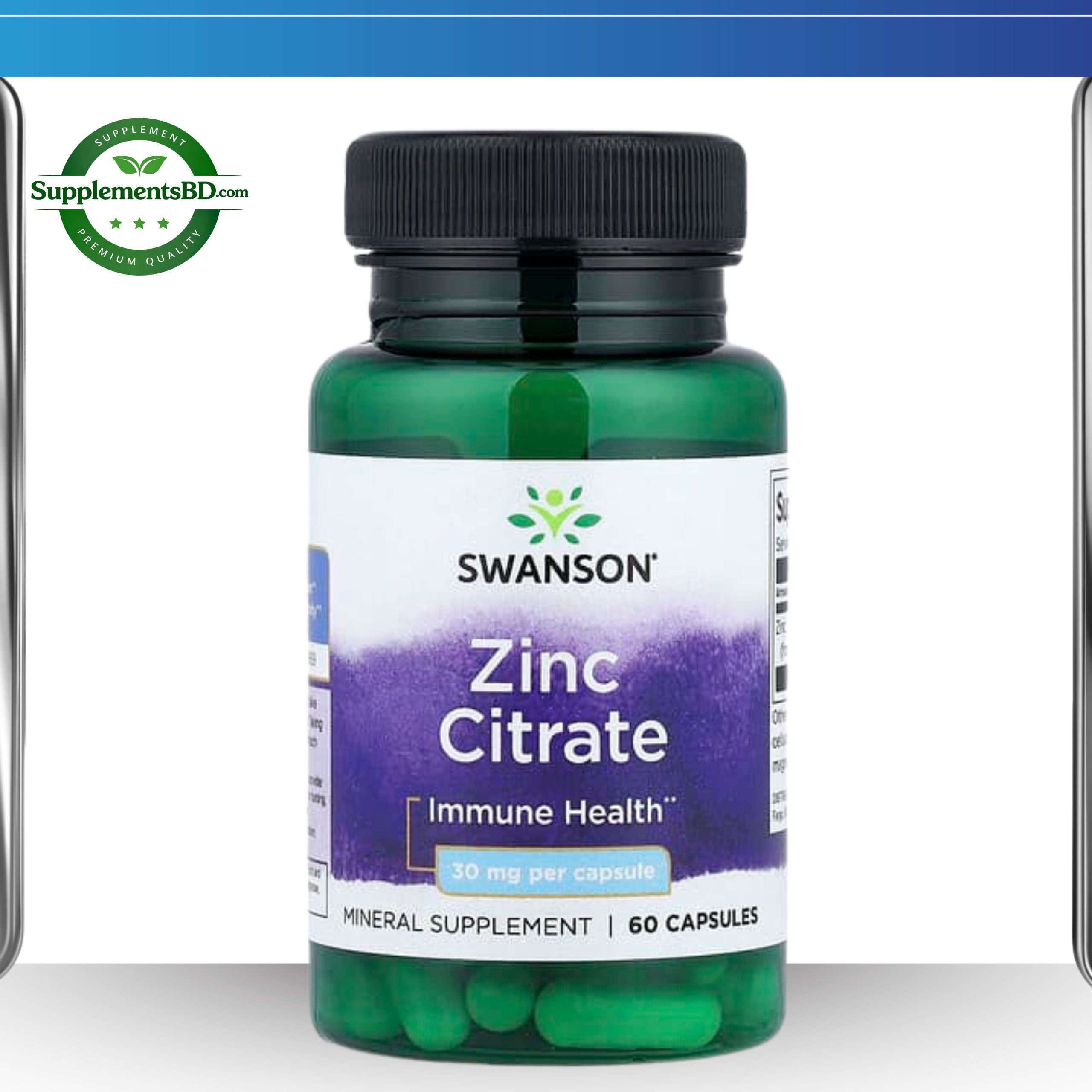 Swanson Zinc Citrate 30mg-(60 Capsules)