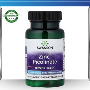 Swanson Zinc Picolinate 22mg-(60 Vegan Capsules)