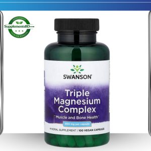 Swanson Triple Magnesium Complex 400mg-(100 Vegan Capsules)