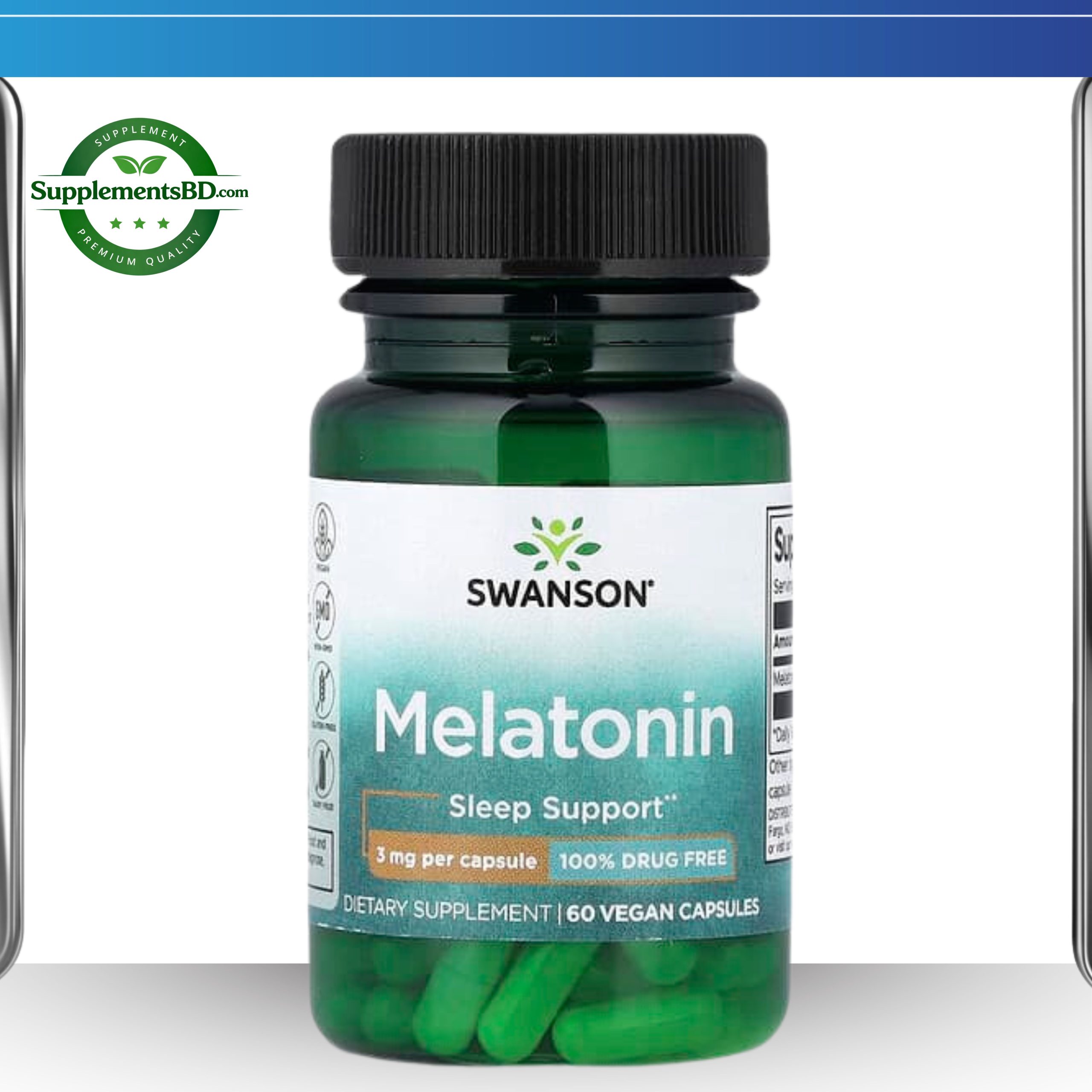 Swanson Melatonin 3mg-(60 Capsules)