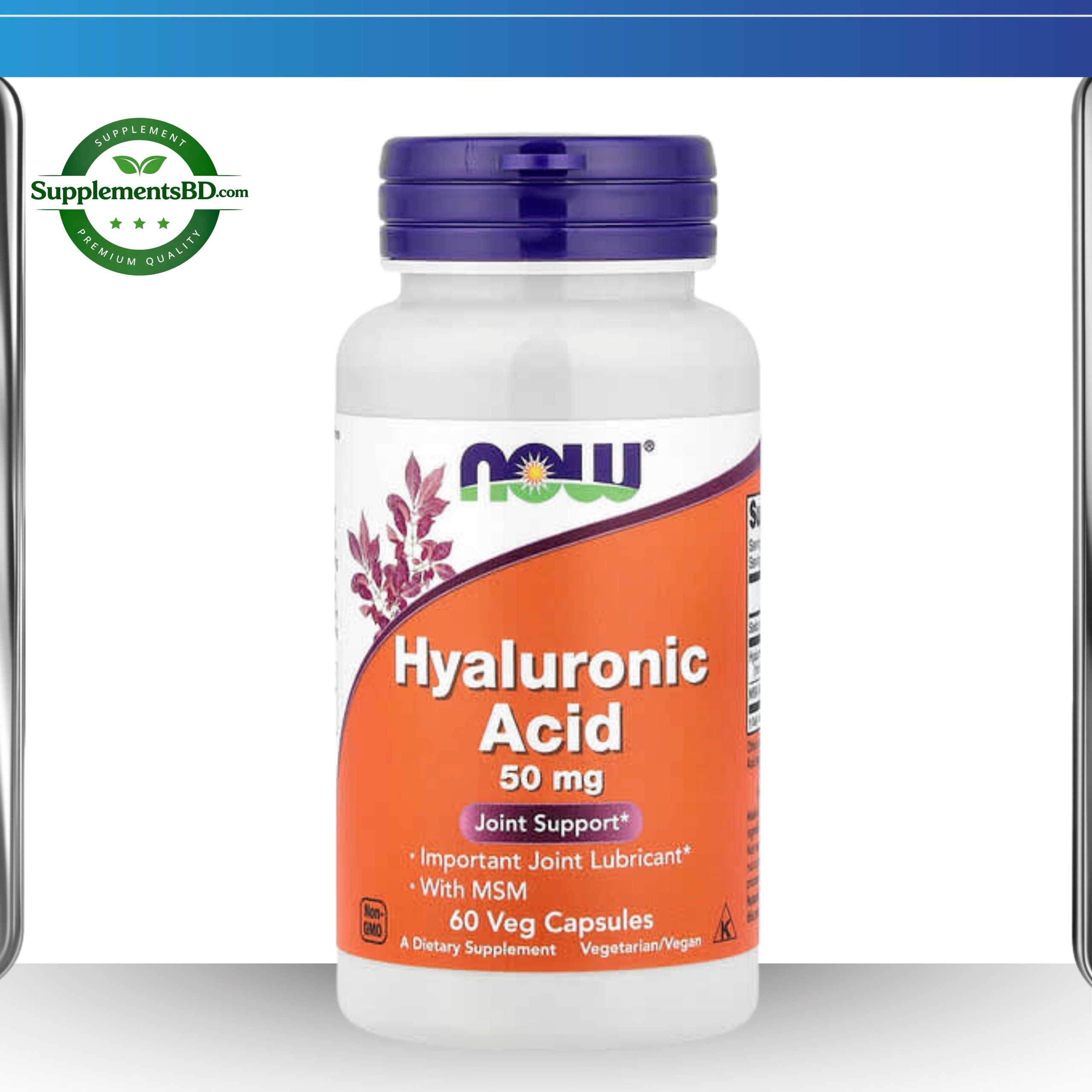 NOW Foods Hyaluronic Acid With MSM-(60 Veg Capsules)