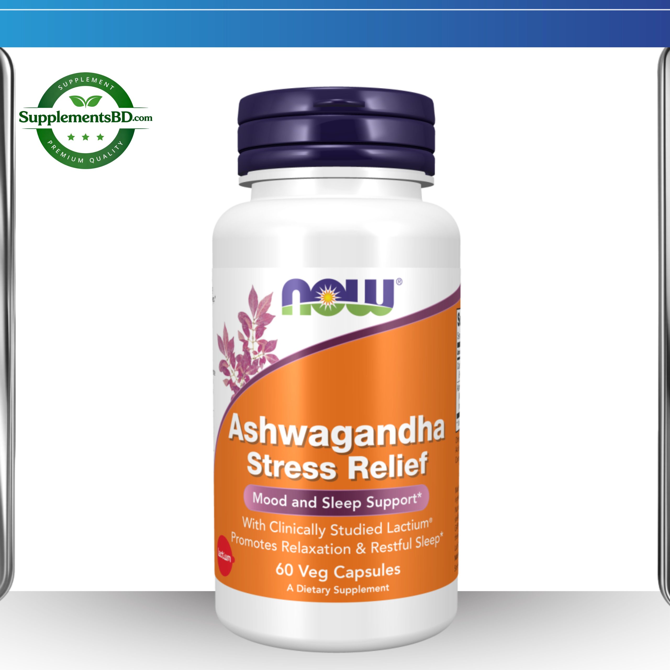 NOW Foods Ashwagandha Stress Relief-(60 Veg Capsules)