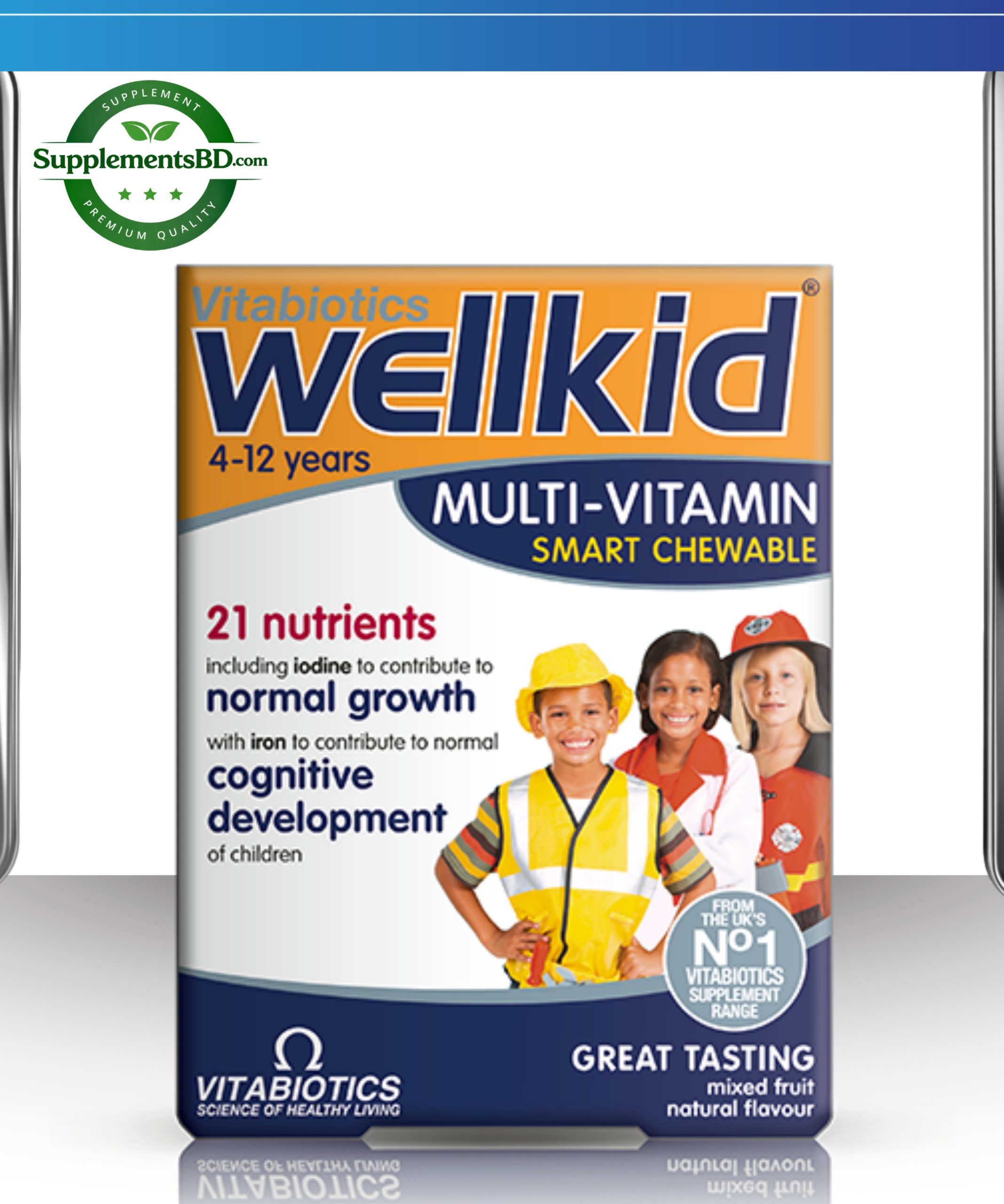 Vitabiotics Wellkid Smart Chewable-(30 Tablets)