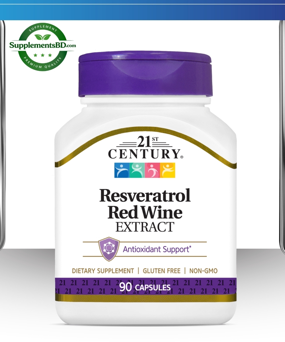 21st Century Resveratrol Red Wine Extract Capsules-(90 Capsules)
