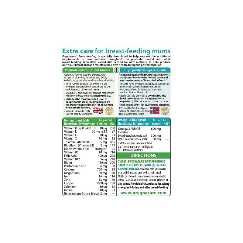 Vitabiotics Pregnacare Breast-feeding After Pregnancy – (84 Tablets) - Image 3