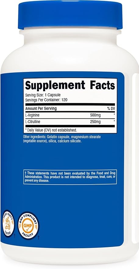 Nutricost L-Arginine & L-Citrulline – (120 Capsules) - Image 2