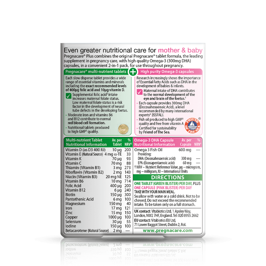 Vitabiotics Pregnacare Plus Omega-3 During Pregnancy – (56 Tablets) - Image 2