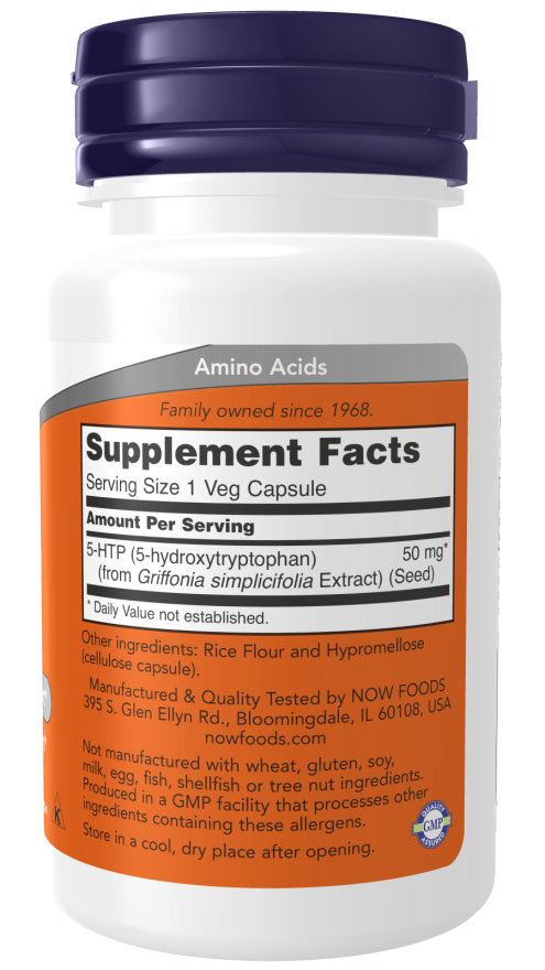 Now Foods 5-HTP 50mg (30 Capsules) - Image 2
