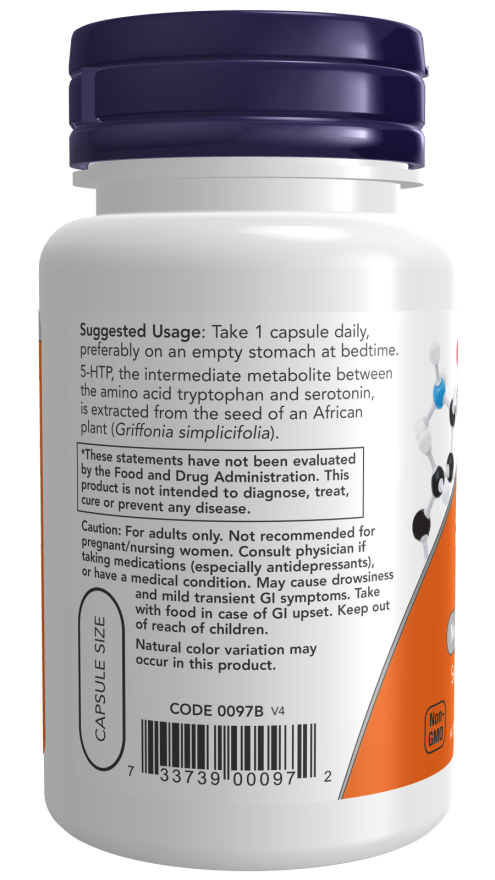 Now Foods 5-HTP 50mg (30 Capsules) - Image 3