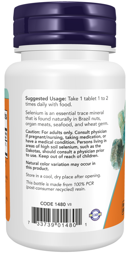 Now Foods Selenium 100mcg- (100 Tablets) - Image 3