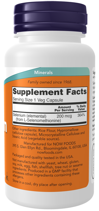 Now Foods Selenium 200mcg - (90 Veg Capsules) - Image 2