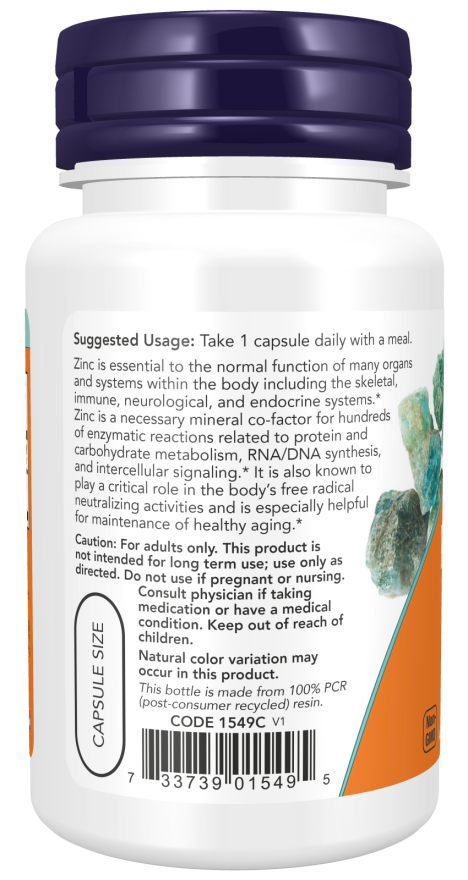 Now Foods Zinc Picolinate 50mg (30 Capsules) - Image 3