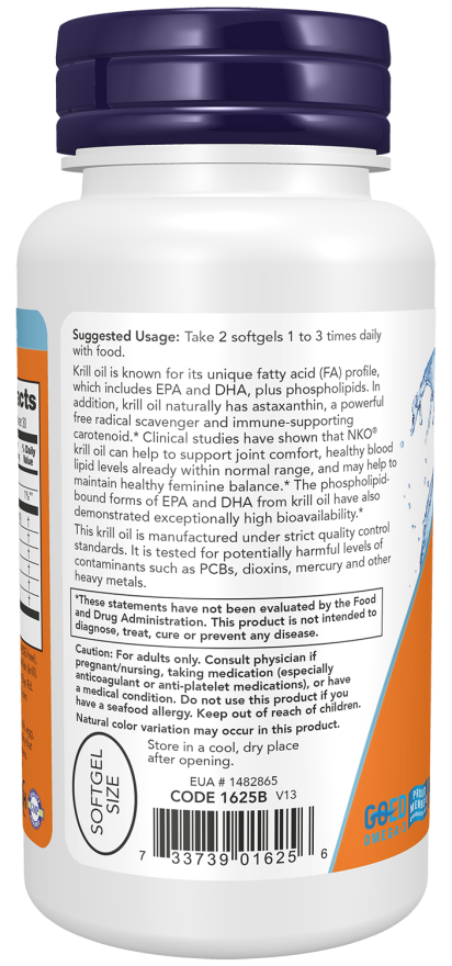 Now Foods Krill Oil 500mg (60 Capsules) - Image 3