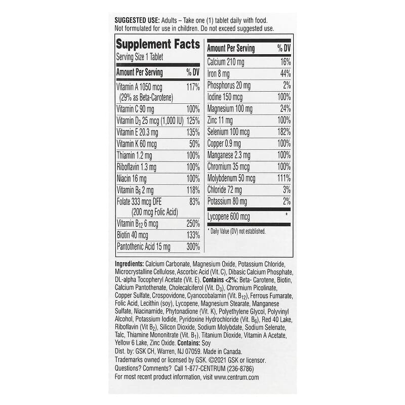 Centrum Men Multivitamin Supplement – (65 Tablets) - Image 2
