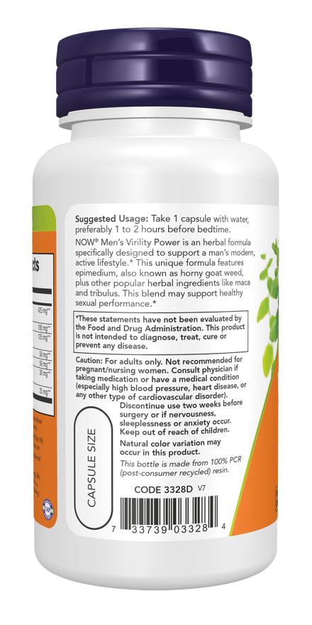 Now Foods Men's Virility Power (60 Veg Capsules) - Image 3