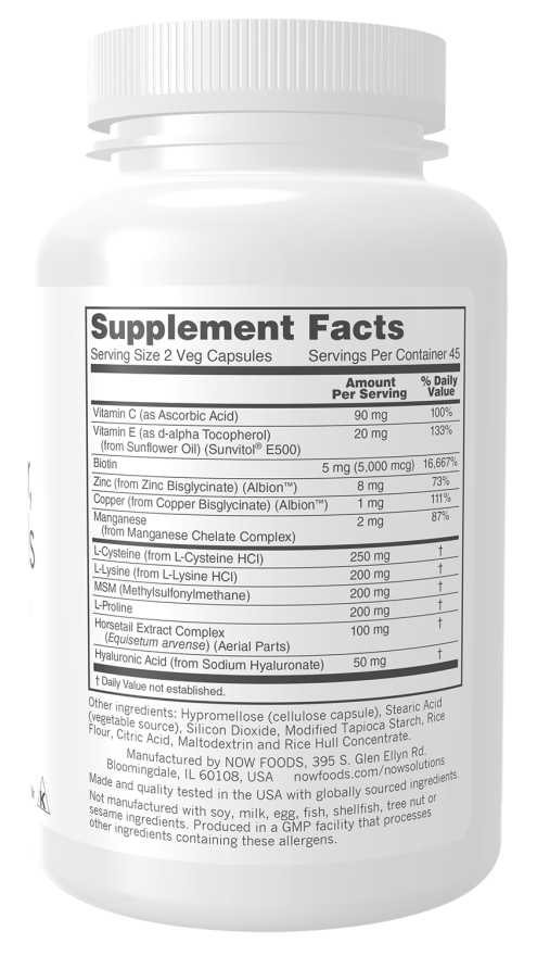 Now Foods Vegan Hair, Skin & Nails (90 Capsules) - Image 2