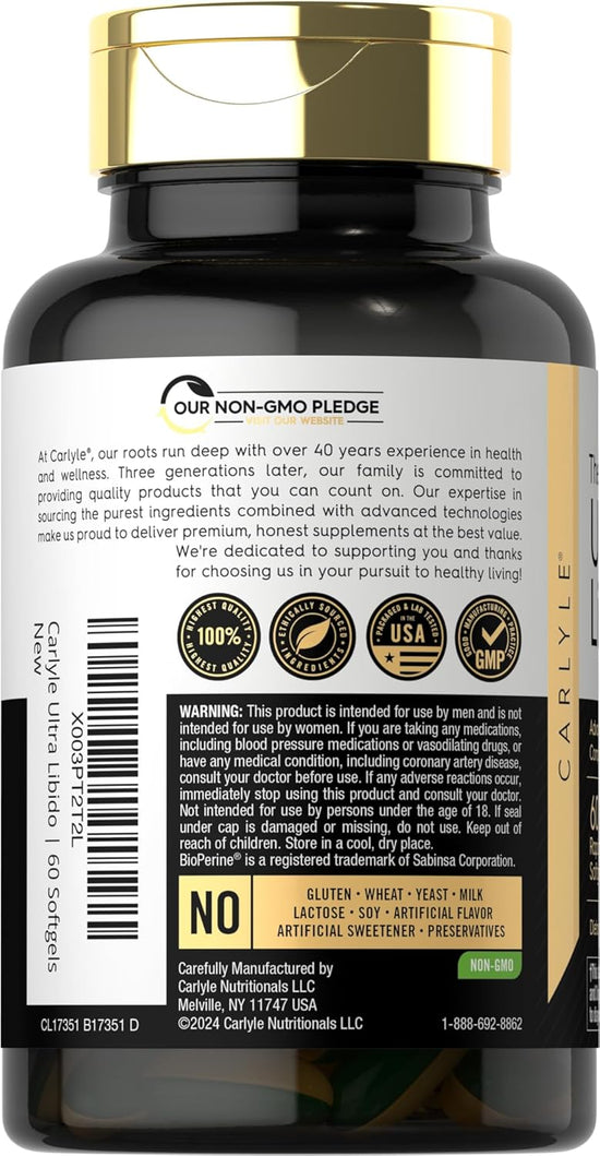 Carlyle Ultra Libido Supplement for Men-(60 Softgel) - Image 3