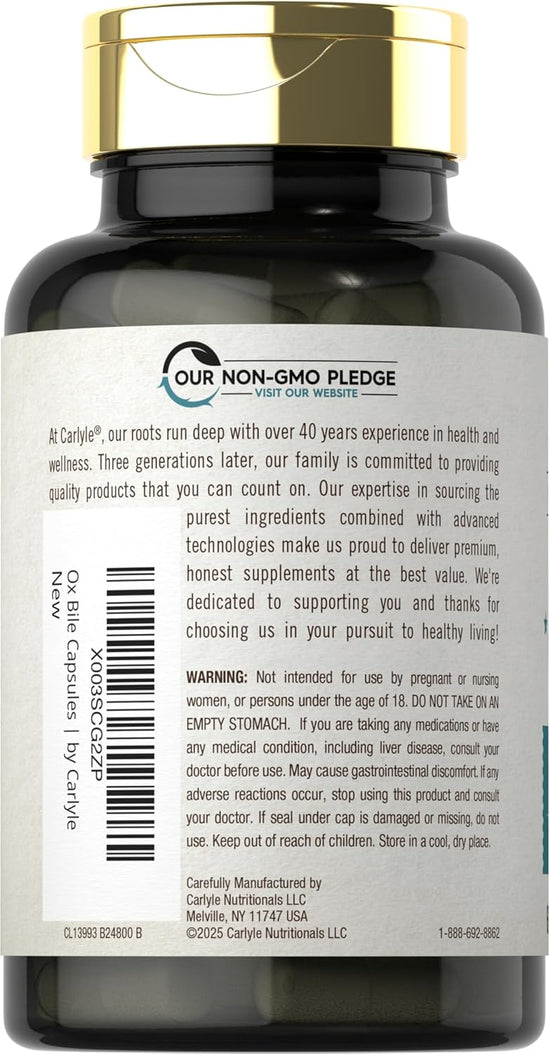 Carlyle Ox Bile Supplement 500mg-(60 Capsules) - Image 3