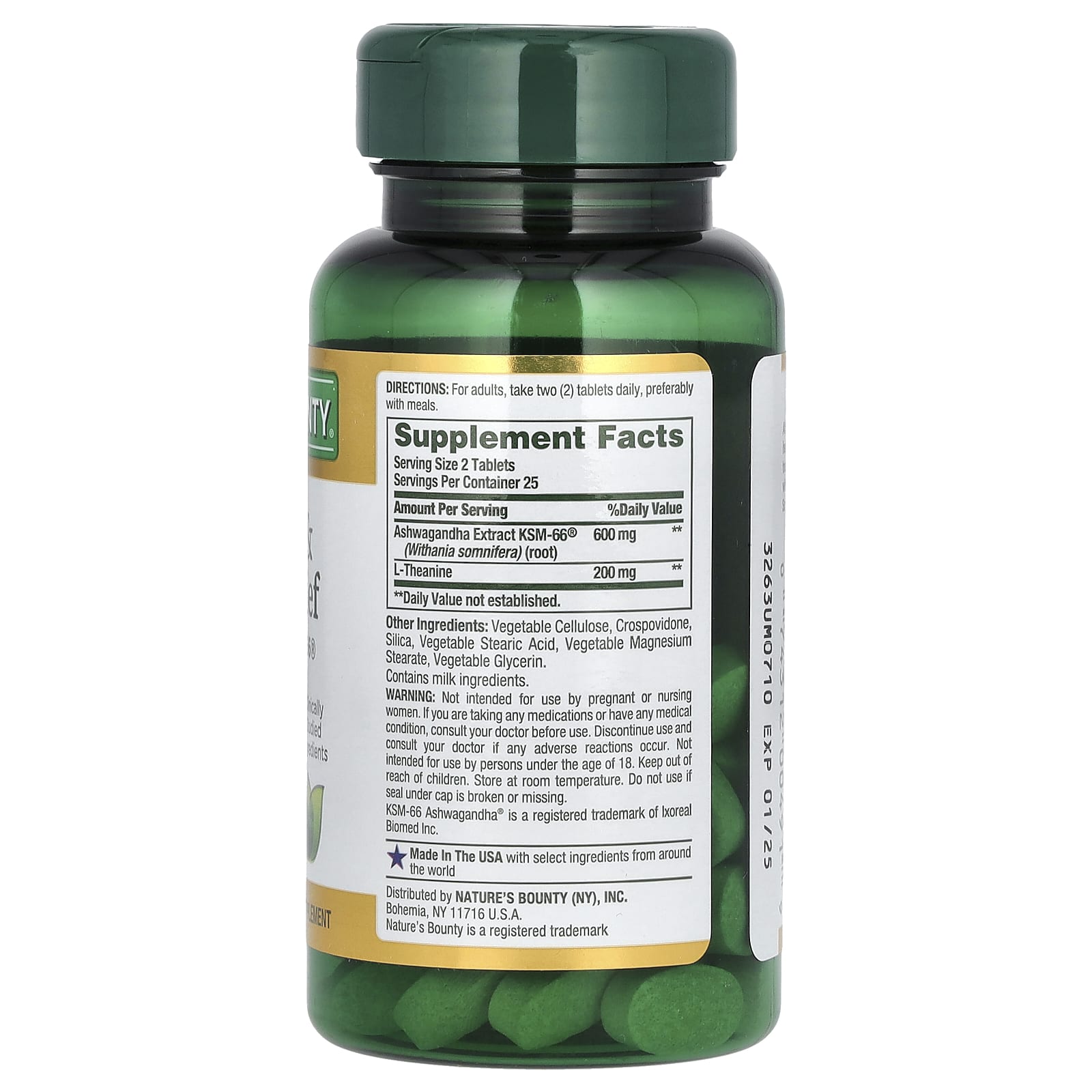 Nature's Bounty Anxiety & Stress Relief-(50 Tablets) - Image 2