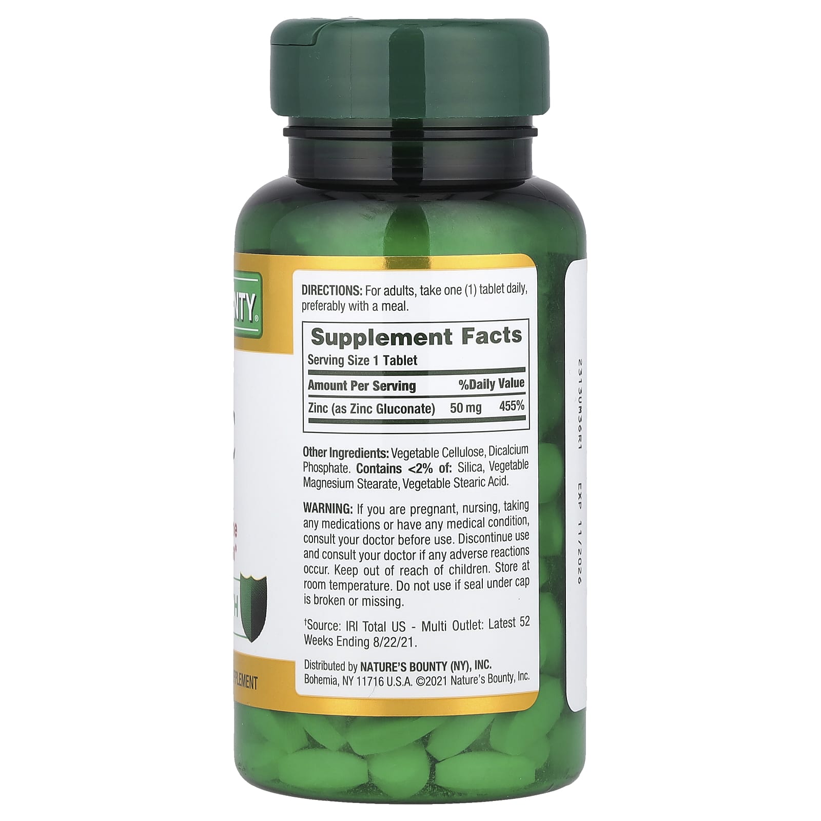 Nature’s Bounty Zinc 50mg – (100 Tablets) - Image 2