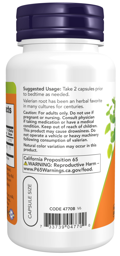 Now Foods Valerian Root 500mg (100 Capsules) - Image 3