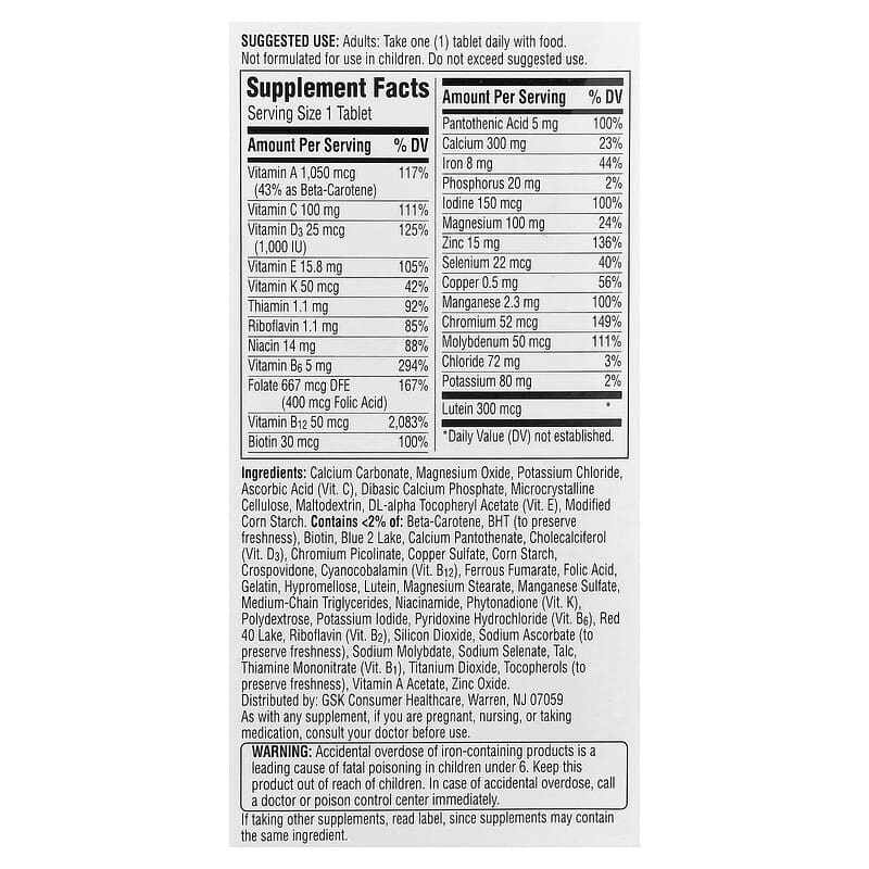 Centrum Silver Women 50+ Multivitamins – (100 Tablets) - Image 2