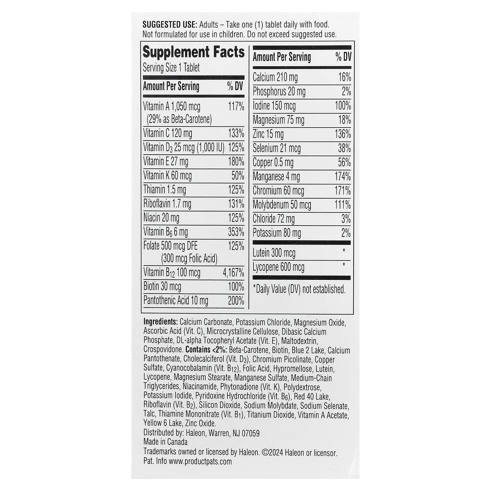 Centrum Silver Multivitamin For Men (Men 50+) – (100 Tablets) - Image 2