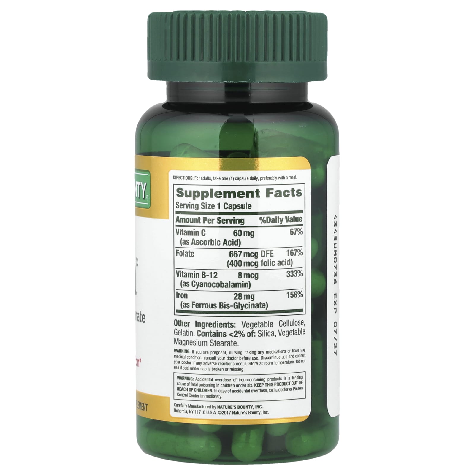 Nature's Bounty Gentle Iron® – (90 Capsules) - Image 2