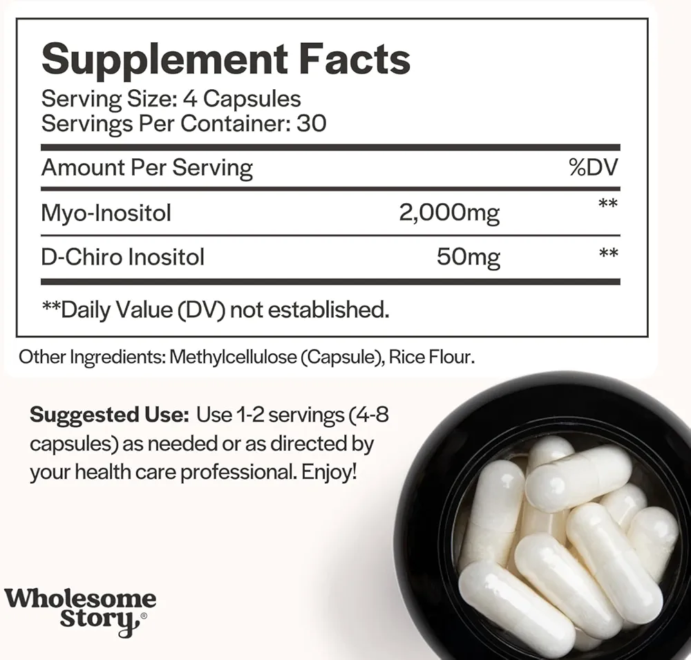 Wholesome Story Myo & D-Chiro Inositol-(120 Vegetarian Capsules) - Image 2