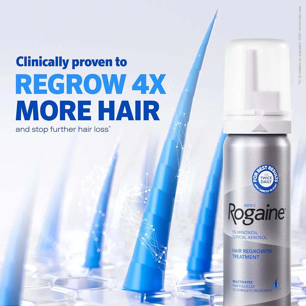 Men’s Rogaine 5% Minoxidil for Men Foam 3-Month Supply - Image 3