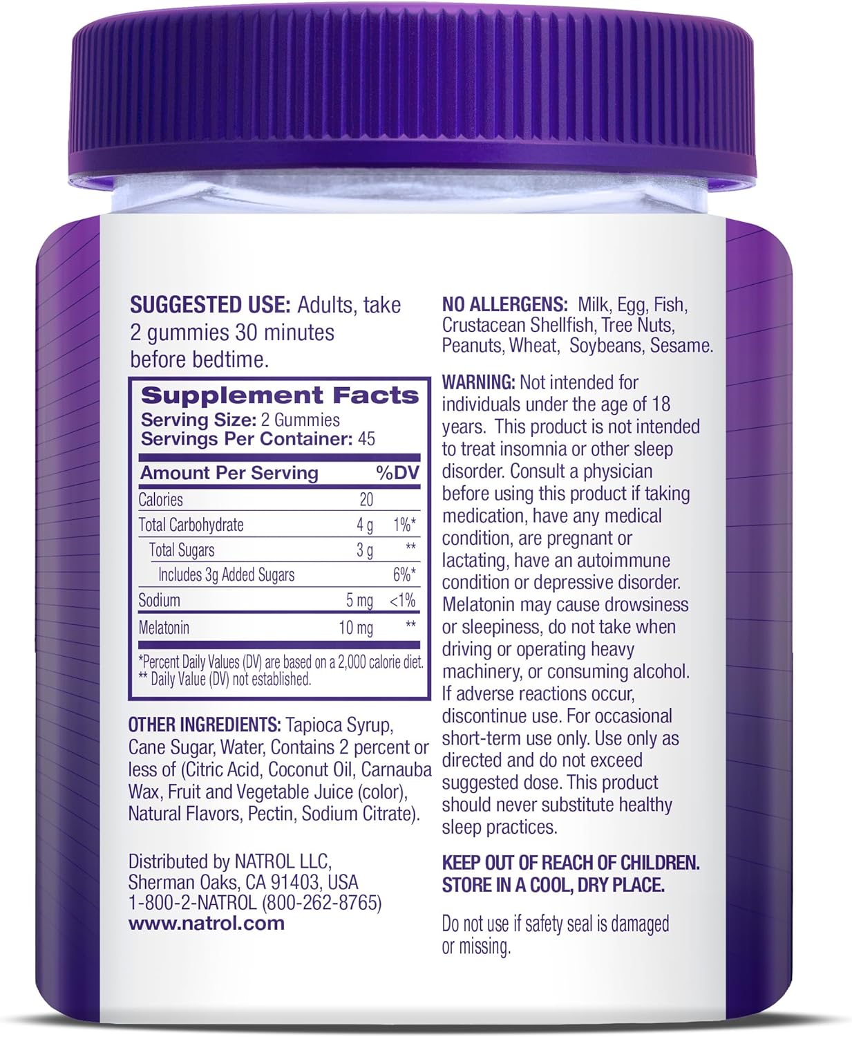 Natrol Melatonin 10mg (90 gummies) - Image 2