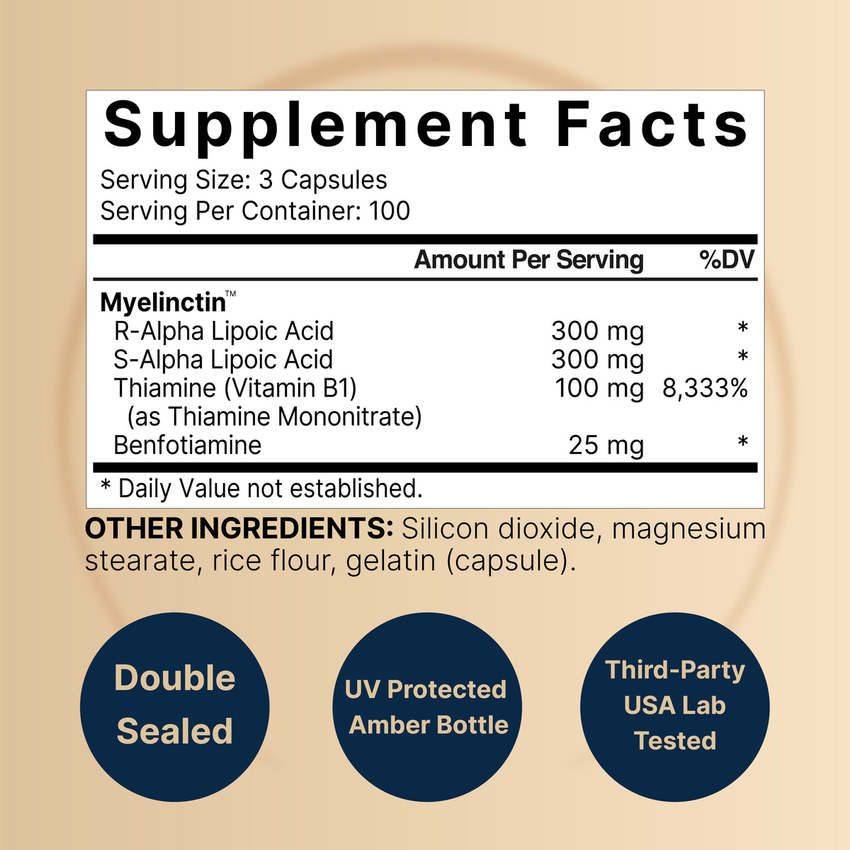 NatureBell Alpha Lipoic Acid 600mg - (300 Capsules) - Image 2