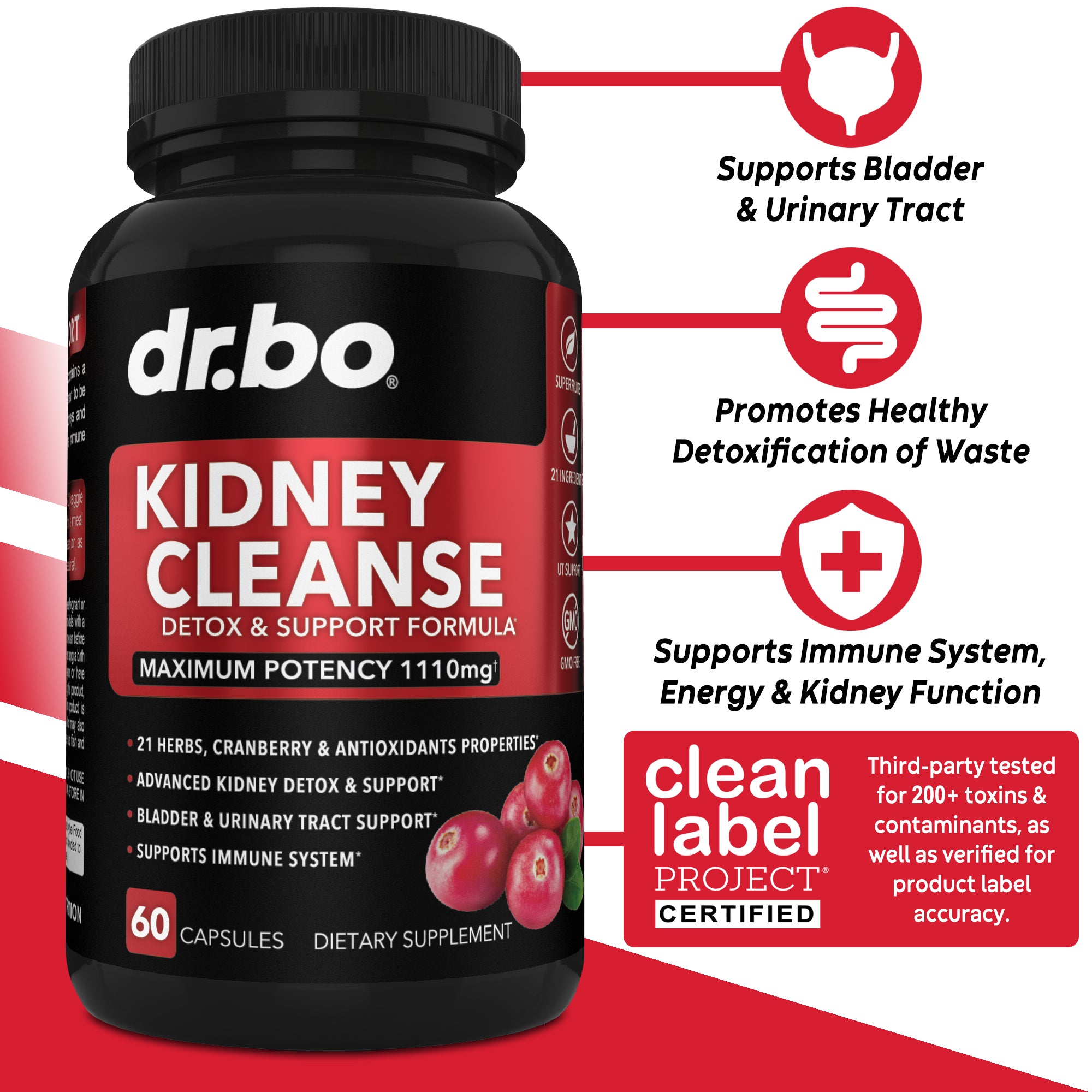 Dr Bo Kidney Cleanse Detox & Support Supplement –(60 Capsules) - Image 3